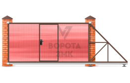 Ворота откатные 12 метров 12000×2400 с калиткой ЗМК-8257