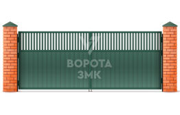 Автоматические распашные ворота с дистанционным открытием 2750×2250 ЗМК-4853