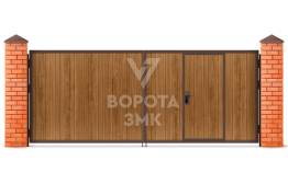 Деревянные распашные ворота с калиткой 2750×1750 ЗМК-5288